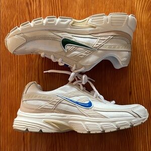 Nike initiator White Sneakers with Blue and Green Swoosh